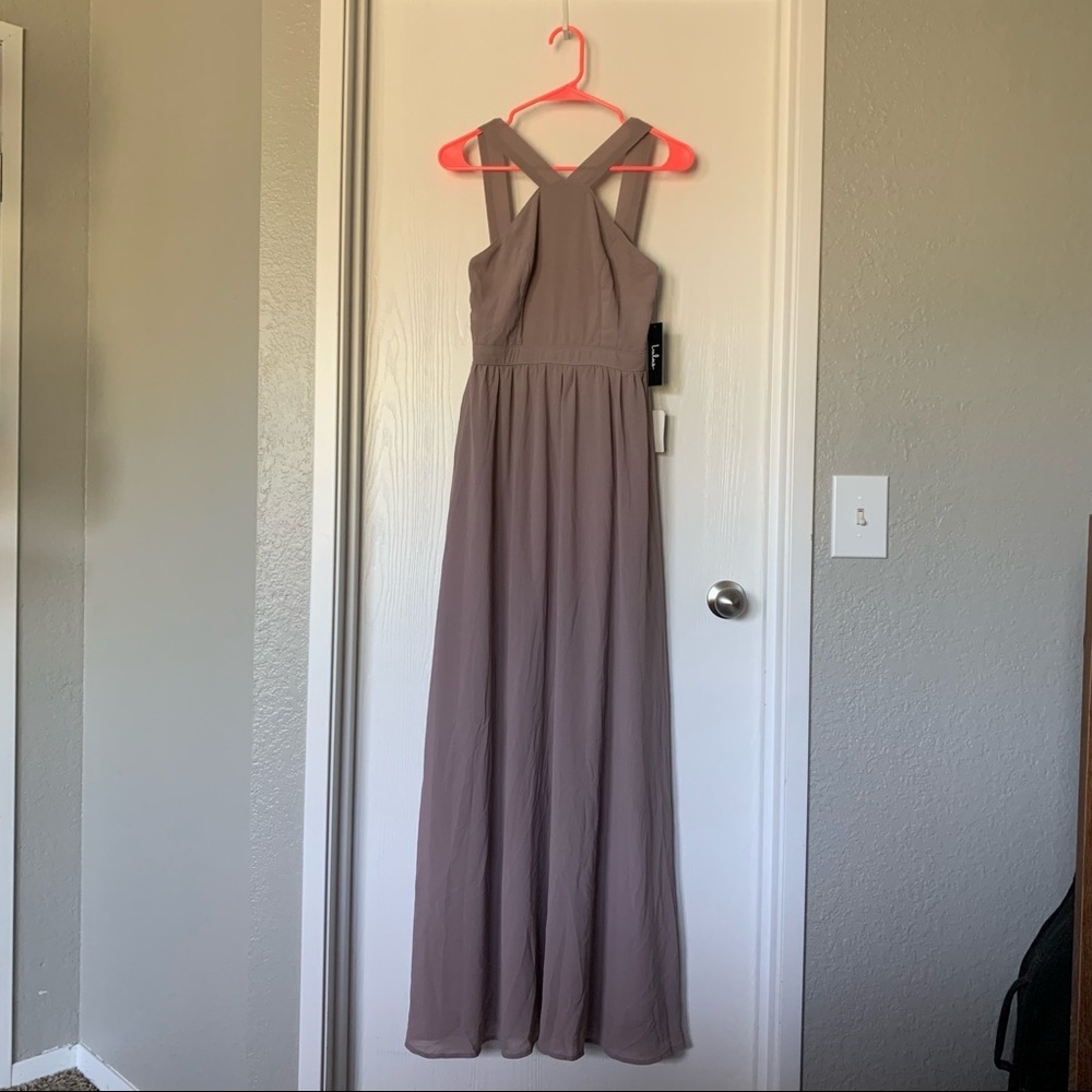 Lulus Dusty Violet High Neck Formal Dress Sz S
